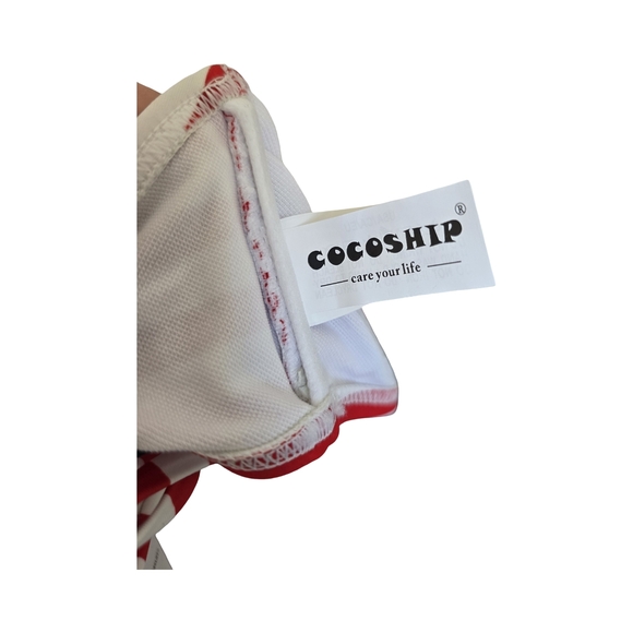 COCOSHIP Red and White Striped Bikini Top Size 6 - Picture 5 of 5